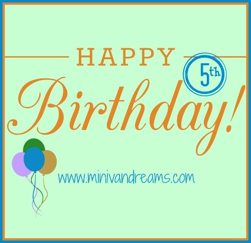 Happy 5th Birthday! via Mini Van Dreams