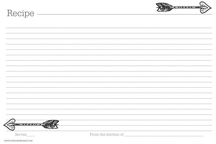 Free Recipe Cards Printable | Mini Van Dreams