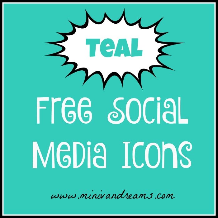 Free Social Media Icons - Teal | Mini Van Dreams