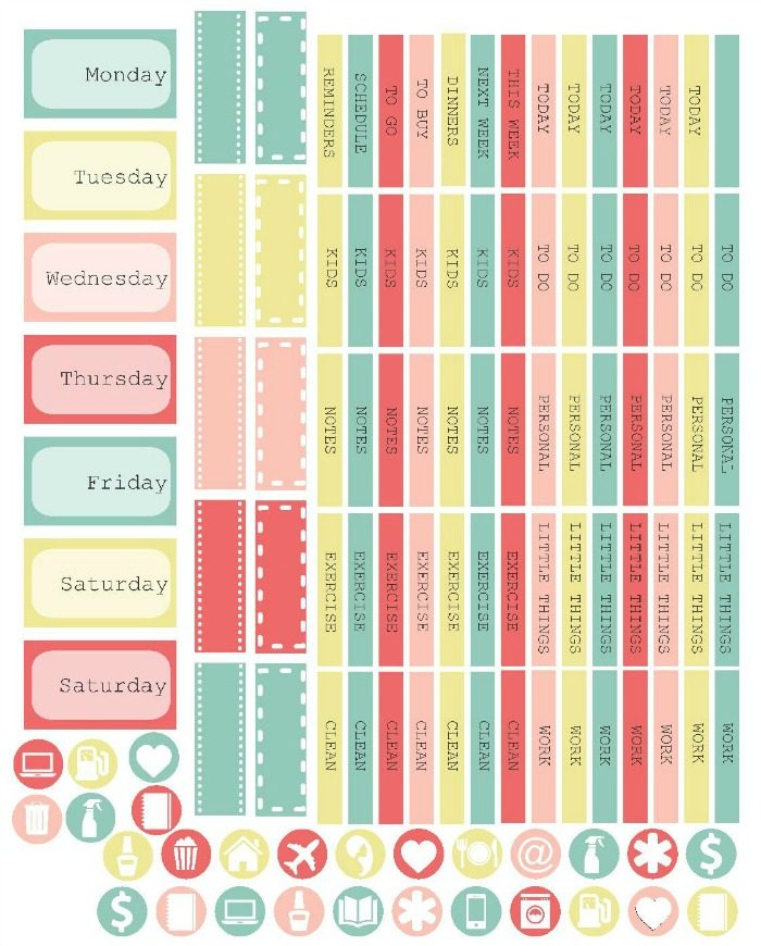 Free Printable Planner Stickers | Mini Van Dreams