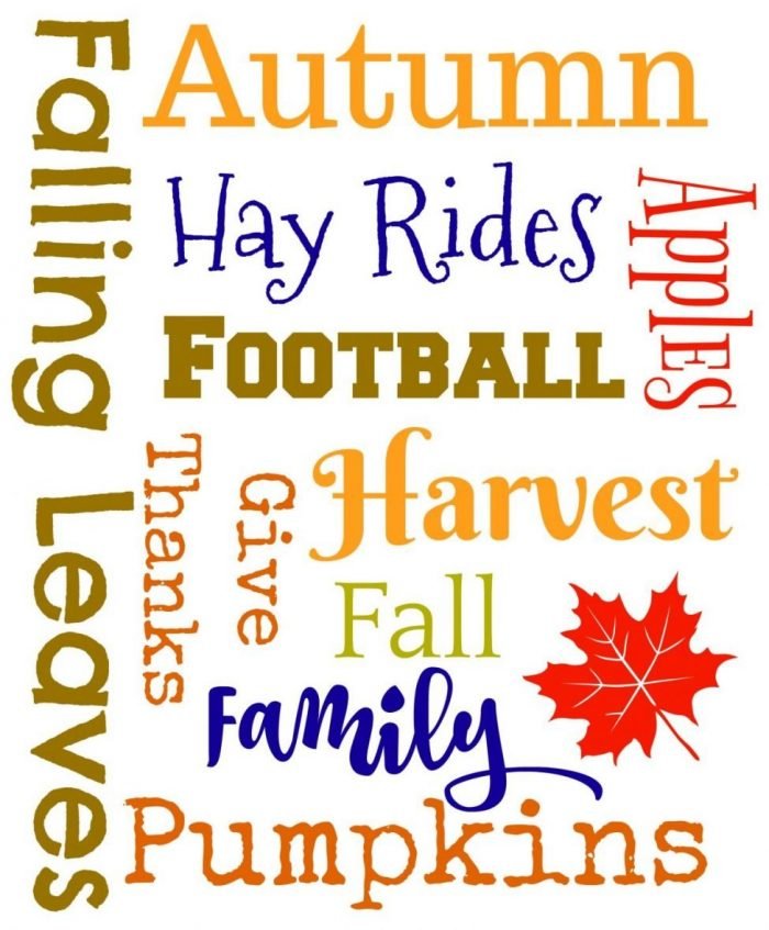 Autumn Subway Art Free Printable | Mini Van Dreams