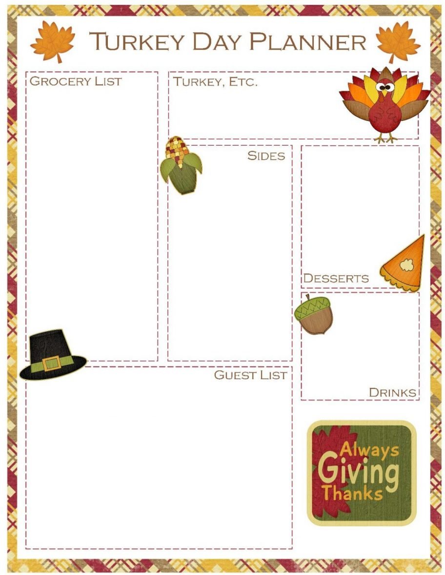 Thanksgiving Meal Planner Free Printable | Mini Van Dreams