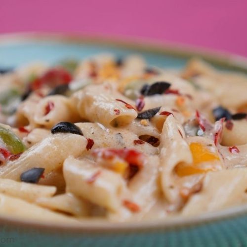 Smoked Sausage Alfredo with Peppers