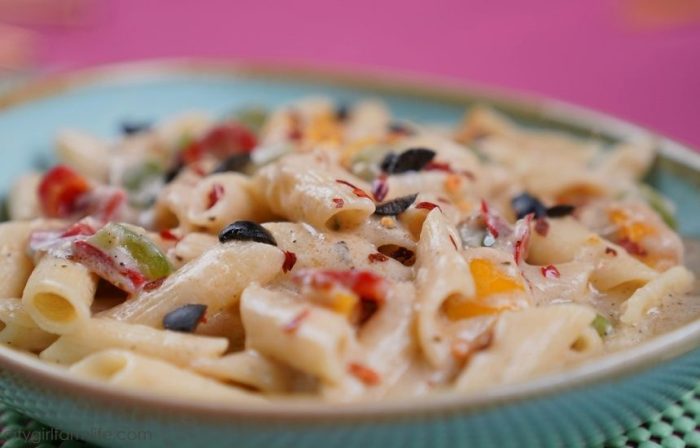 Smoked Sausage Alfredo with Peppers