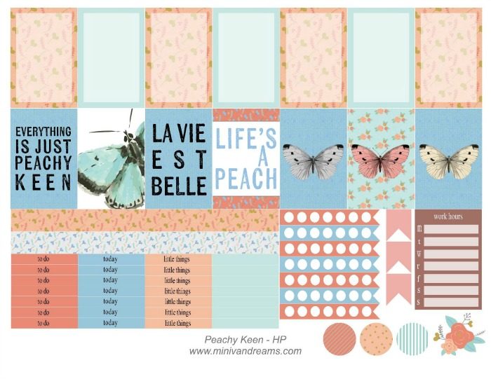 Free Printable Planner Stickers: Peachy Keen | Mini Van Dreams