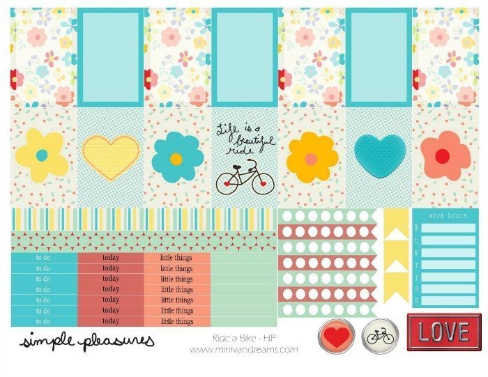 Free Printable Planner Stickers: Ride a Bike | Mini Van Dreams
