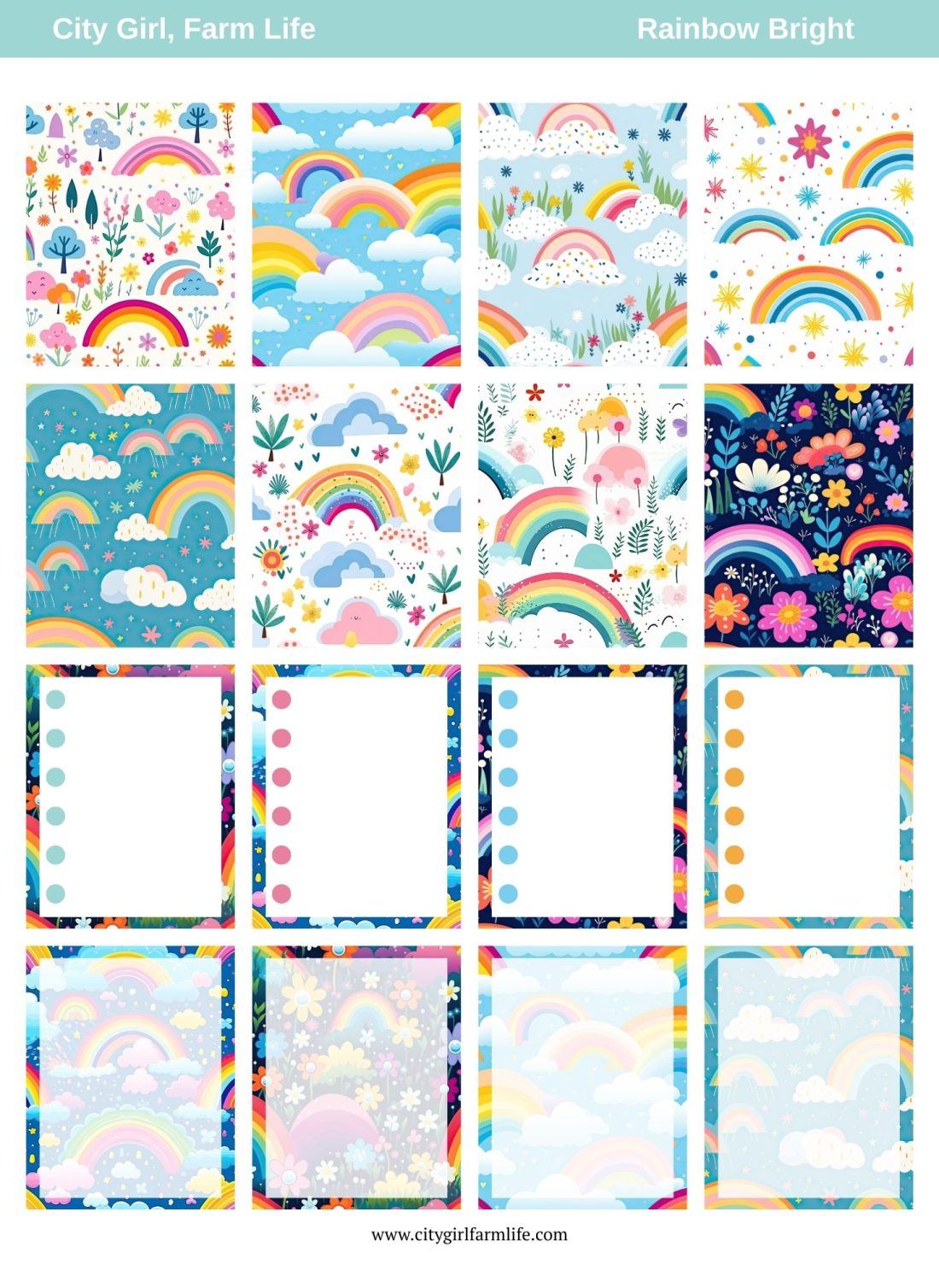 rainbow planner stickers page 1