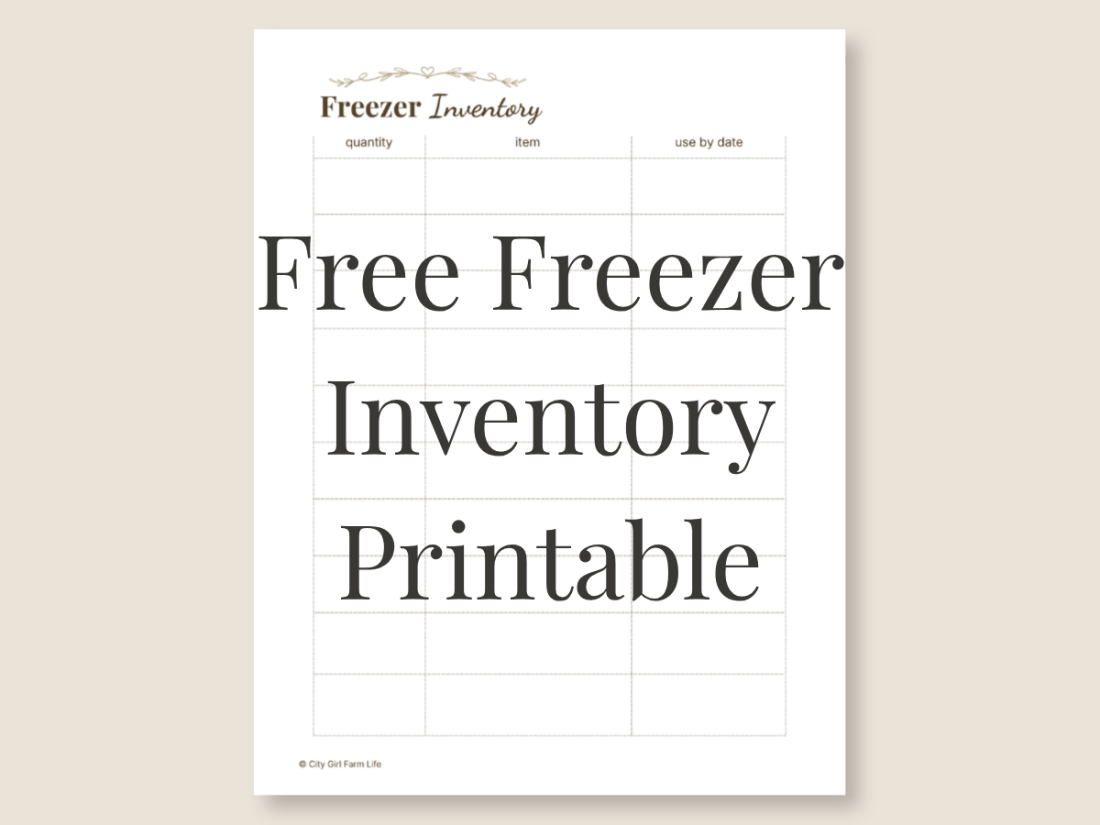 Free Freezer Inventory Printable