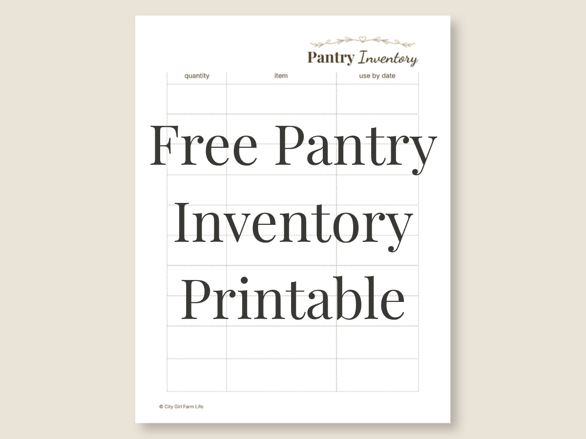 Free Pantry Printable Inventory Sheet