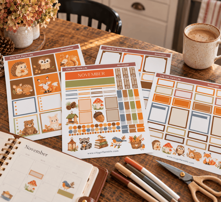 printable November planner stickers